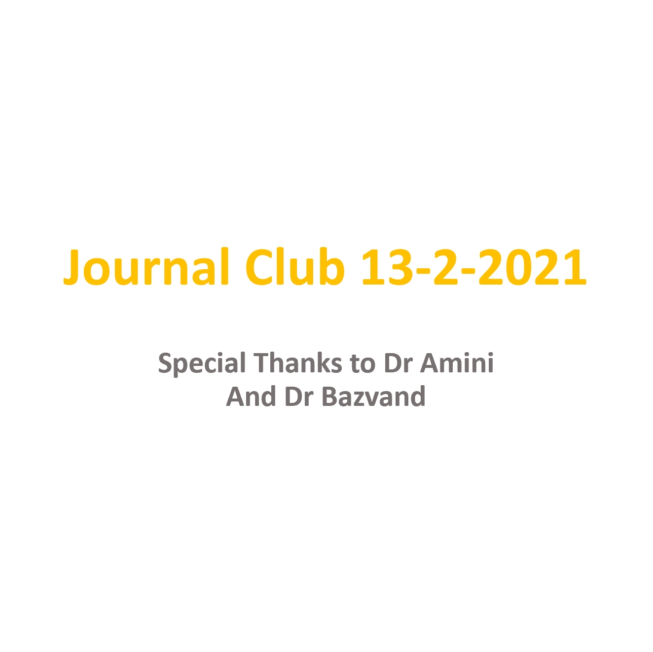 Journal Club 13-2-2021