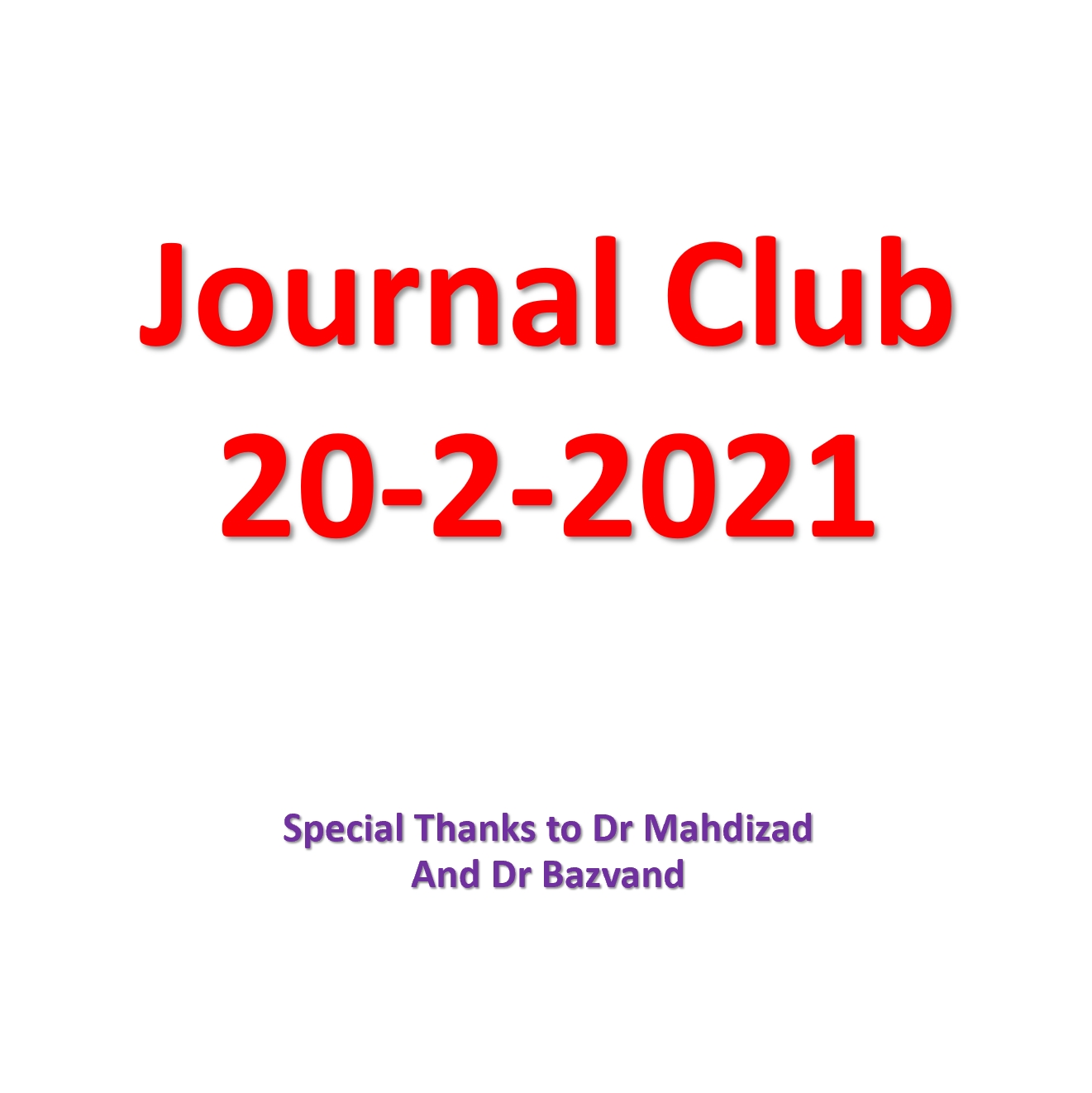 Journal Club 20-2-2021