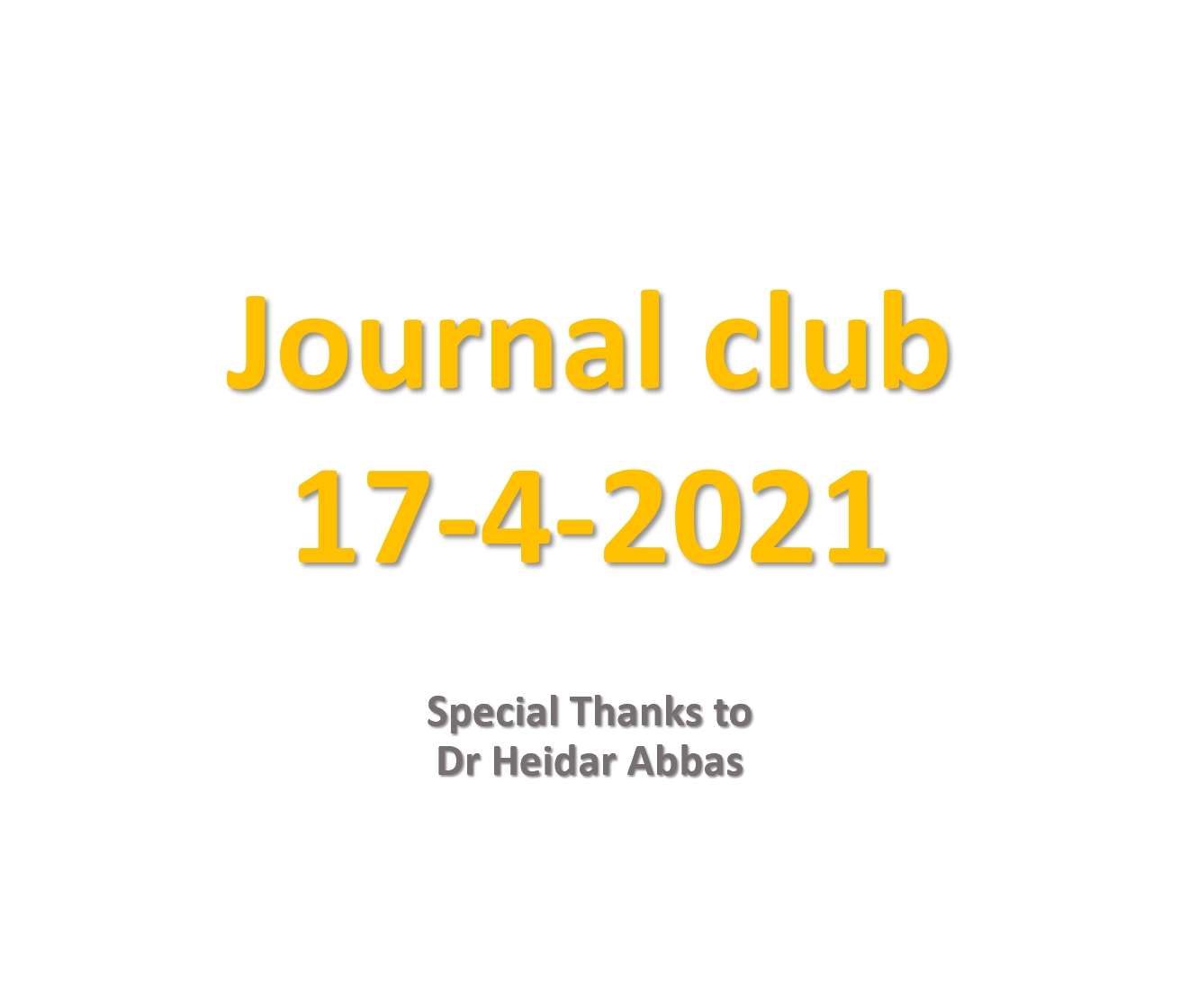 Journal club – 17-4-2021