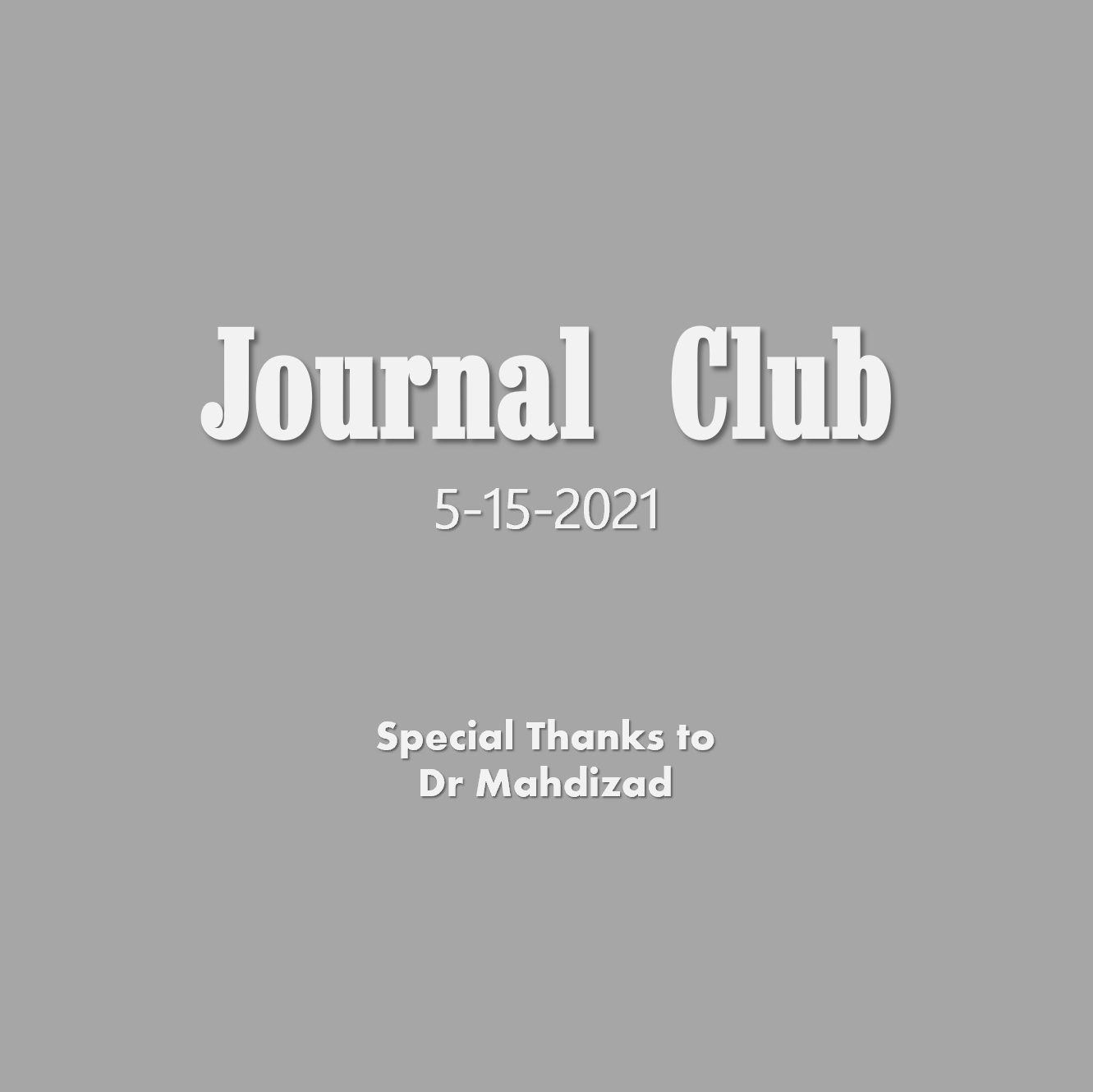Journal Club 15-5-2021