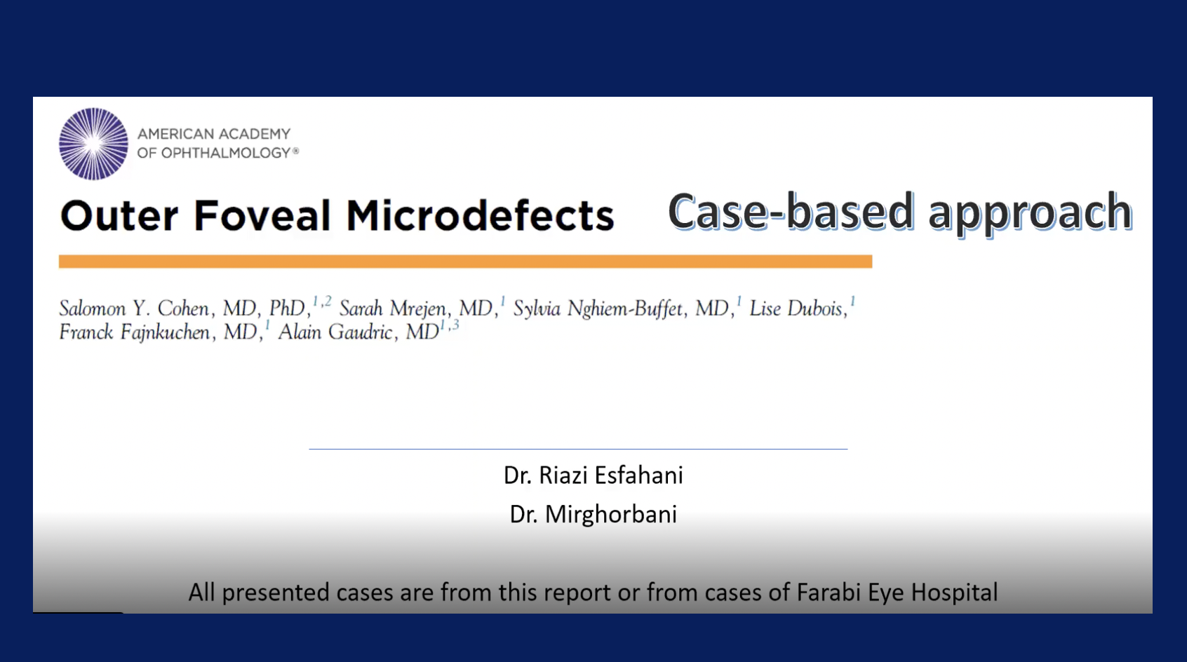 Outer Foveal Microdefects