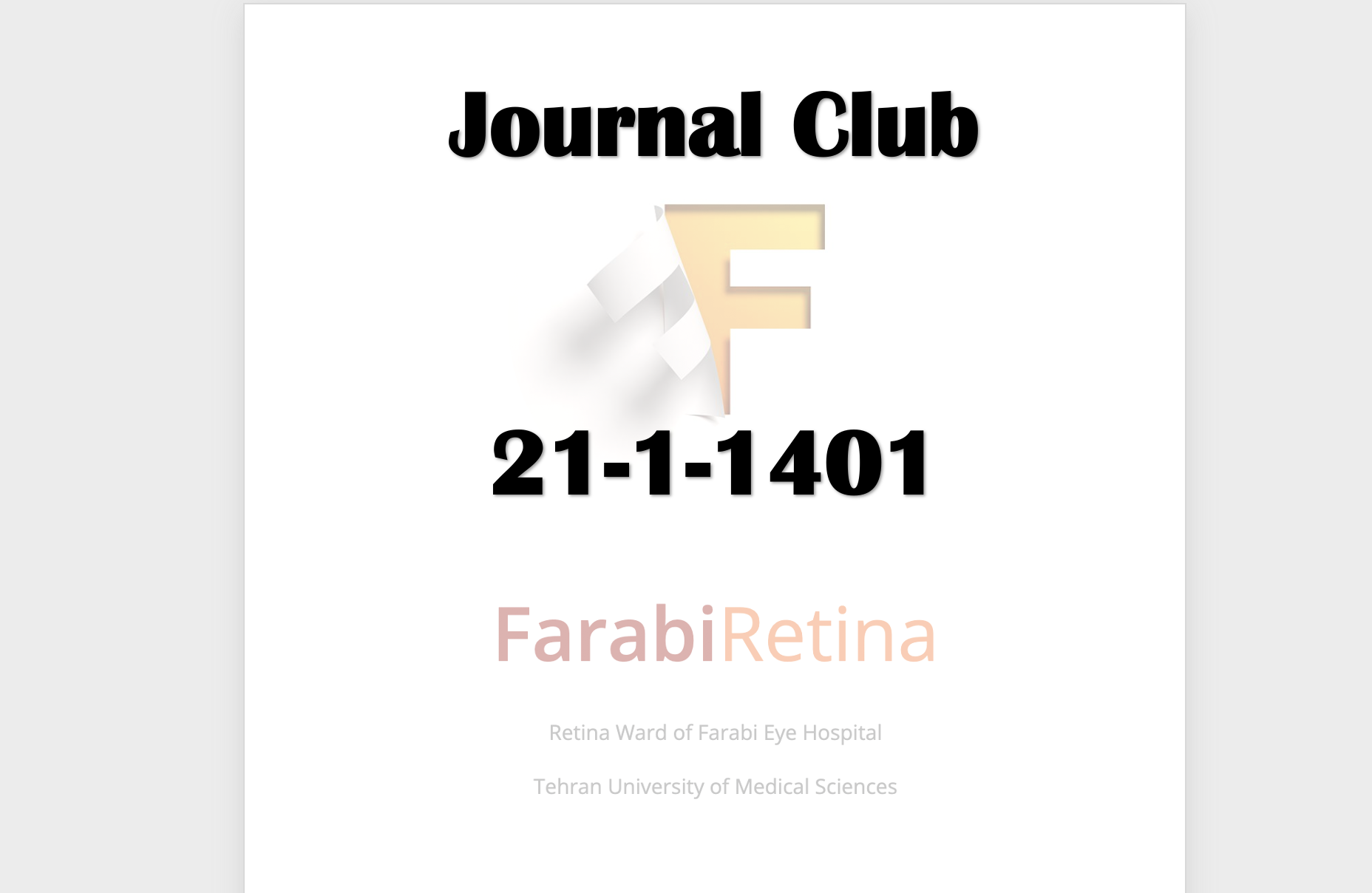 Journal Club 21-1-1401